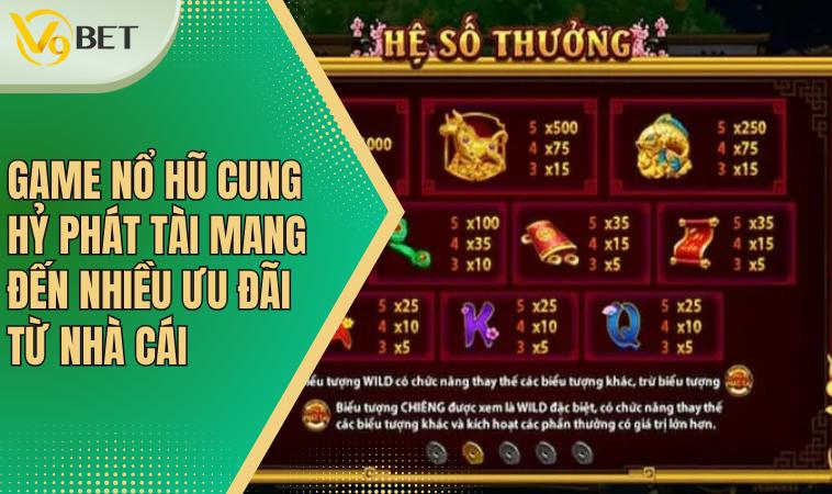 Game nổ hũ Cung Hỷ Phát Tài mang đến nhiều ưu đãi từ nhà cái
